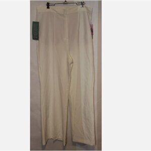 Johnny Wujek Prom Collection Wide Leg Flare White Pants Lined Size 1X W 36 In 30